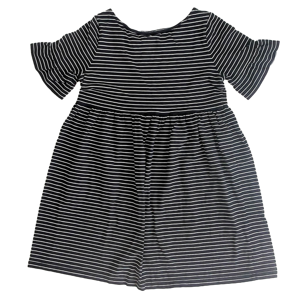 Tea Collection Girls Black Stripe Dress Size: 12 Years Black Stripe