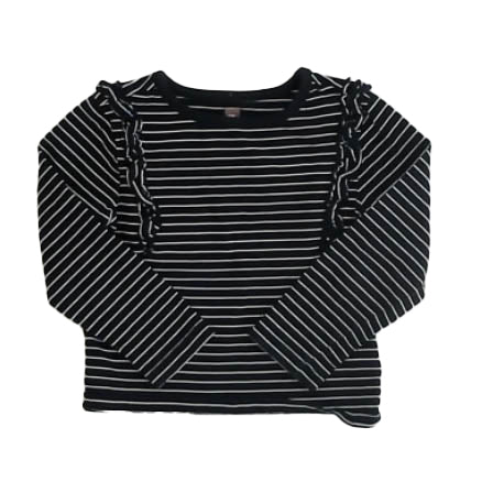 Tea Collection Girls Black Stripe Long Sleeve T-Shirt Size: 3T Black Stripe