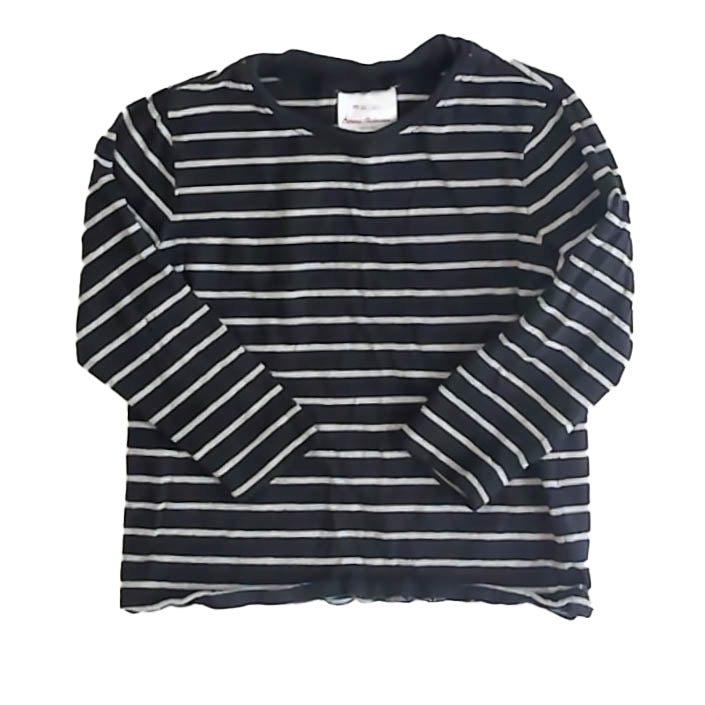 Hanna Andersson Boys Black Stripe Long Sleeve Shirt Size: 3T Black Stripe