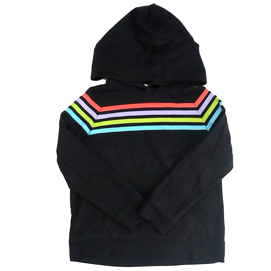 Rockets Of Awesome Girls Black | Stripes Sweatshirt Size: 8 Years Black | Stripes