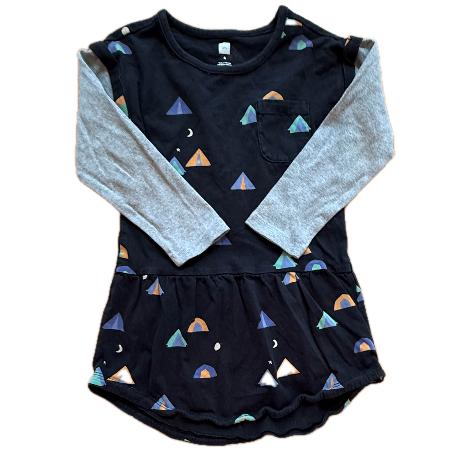 Tea Collection Girls Black Tents Dress Size: 4T Black Tents