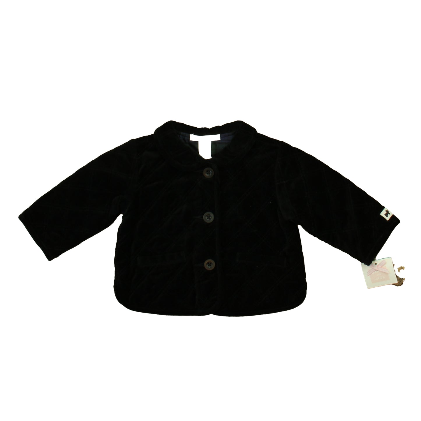 Janie and Jack Boys Black Velour Jacket Size: 6-12 Months Black Velour