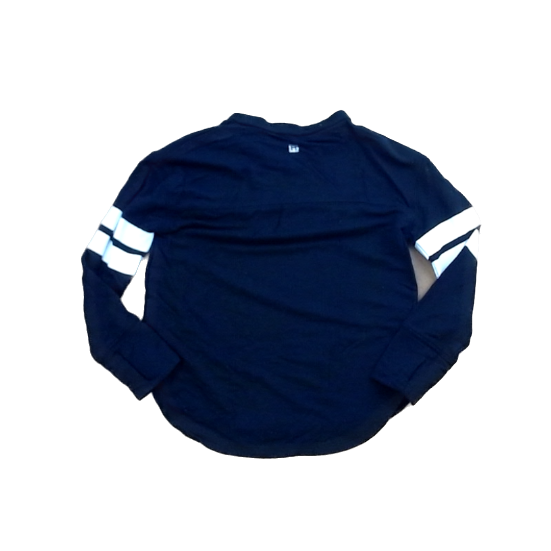 Rockets Of Awesome Girls Black | White Arm Stripes Long Sleeve T-Shirt Size: 3T - 7 Years Black | White Arm Stripes
