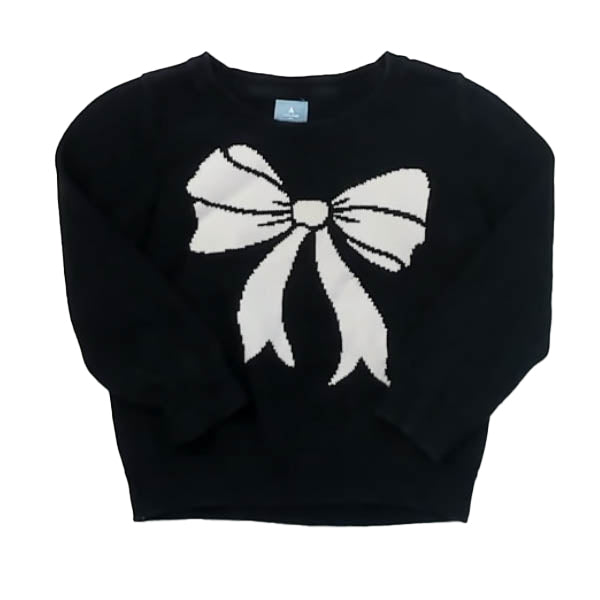 Gap Girls Black | White Bow Sweater Size: 3T Black | White Bow