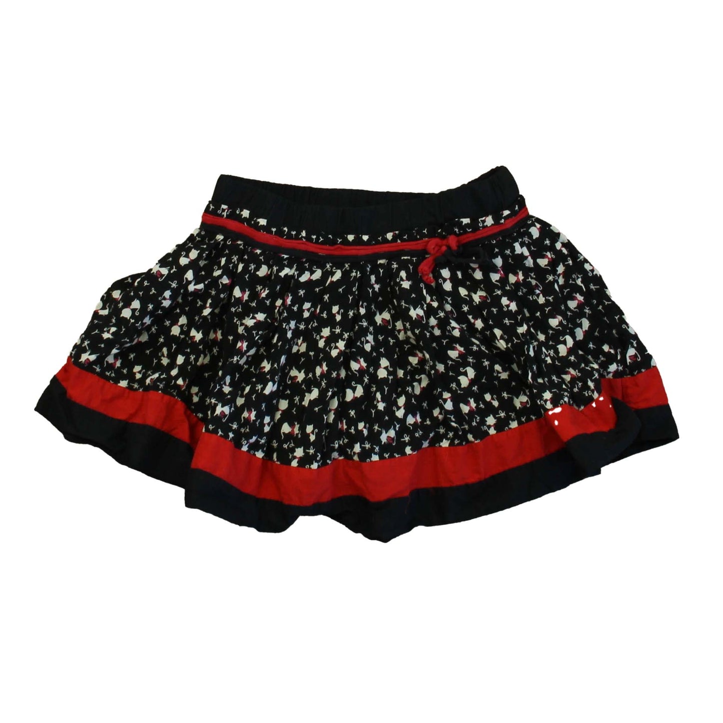 Eliane et Luna Girls Black | White Cats Skirt Size: 2T Black | White Cats