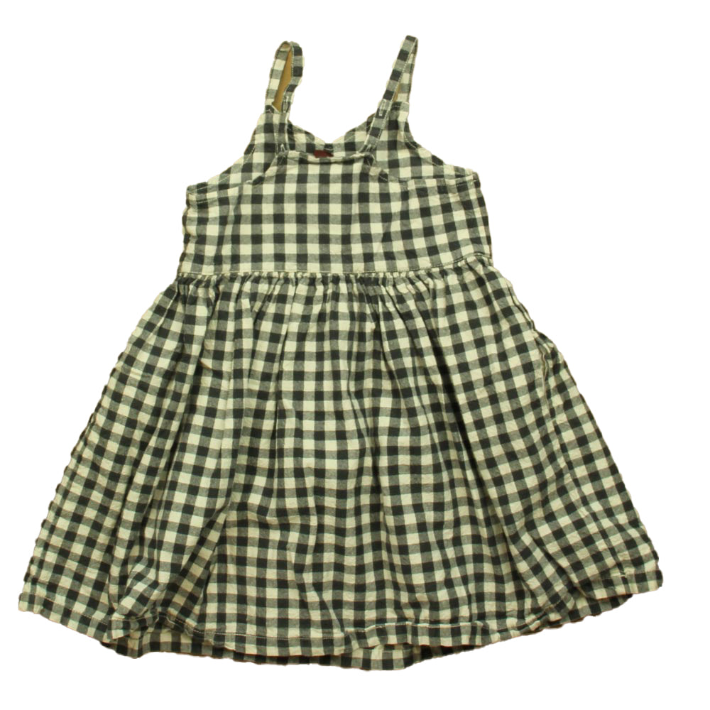 Tea Collection Girls Black | White Check Dress Size: 7 Years Black | White Check