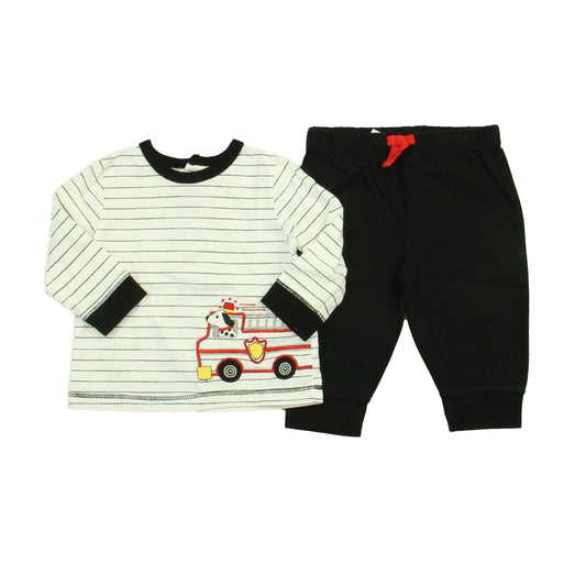 Little Me Boys Black | White | Firetruck Apparel Sets Size: 6 Months Black | White | Firetruck