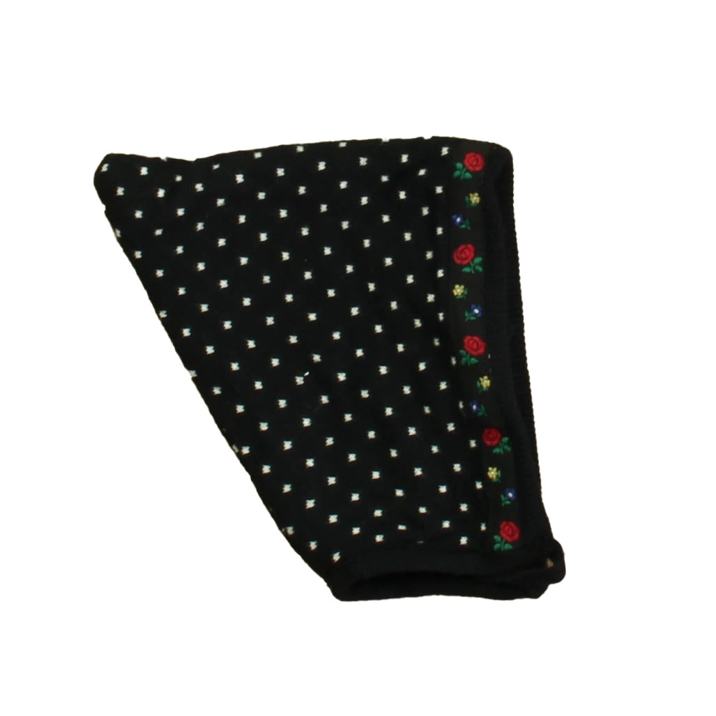 Hanna Andersson Girls Black | White Floral Winter Hat Size: 0-3 Months