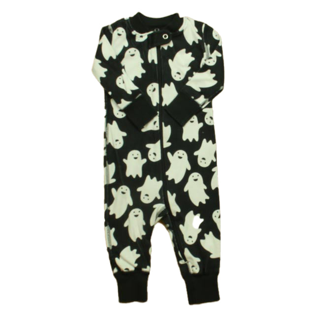 Hanna Andersson Unisex Black | White Ghosts 1-piece Non-footed Pajamas Size: 3-6 Months Black | White Ghosts