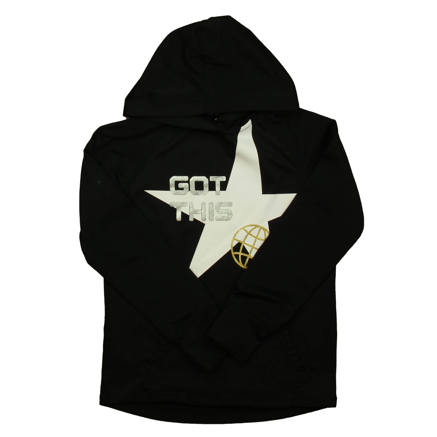 Rockets Of Awesome Girls Black | White | Gold Hoodie Size: 10 Years