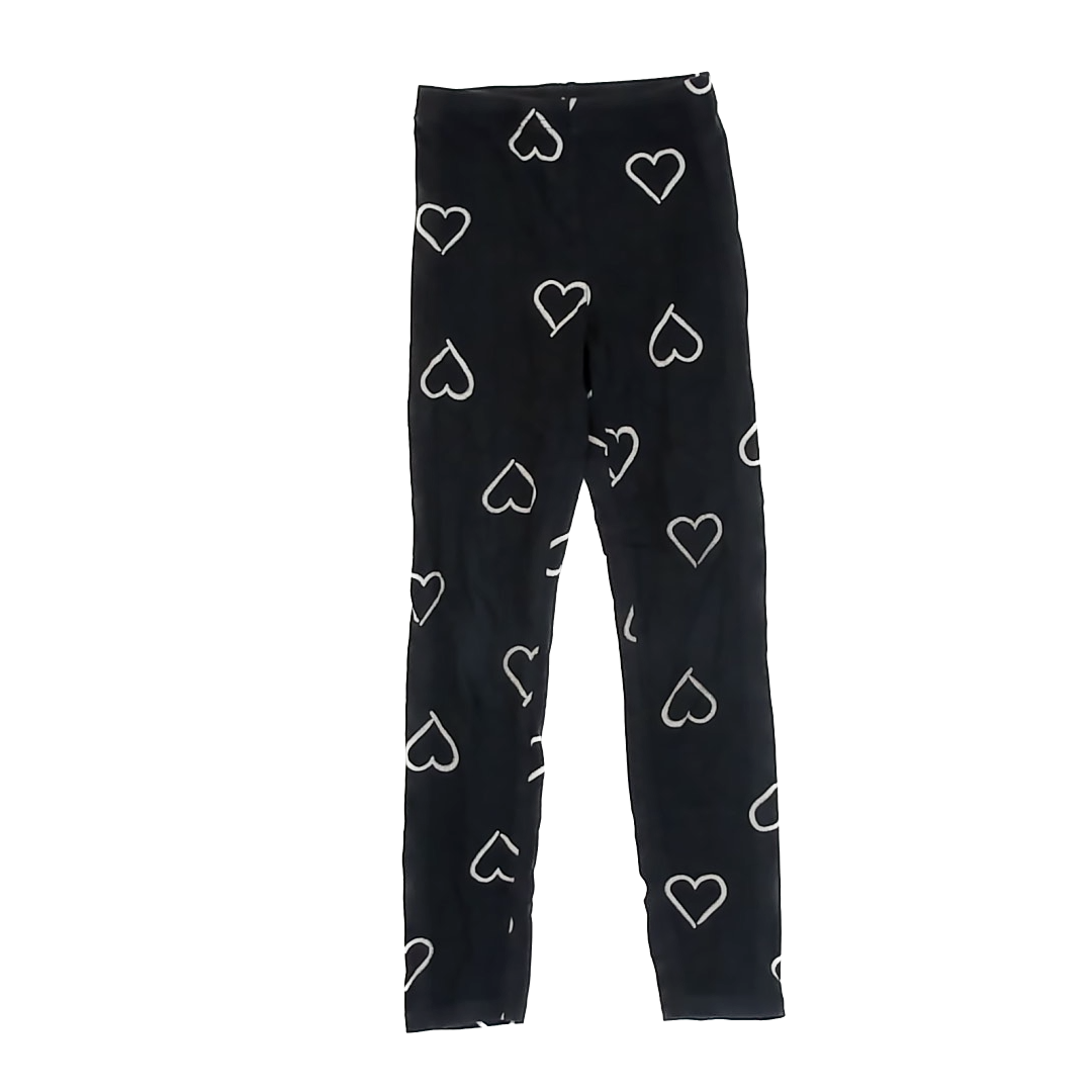 Old Navy Girls Black | White Hearts Leggings Size: 8 Years Black | White Hearts