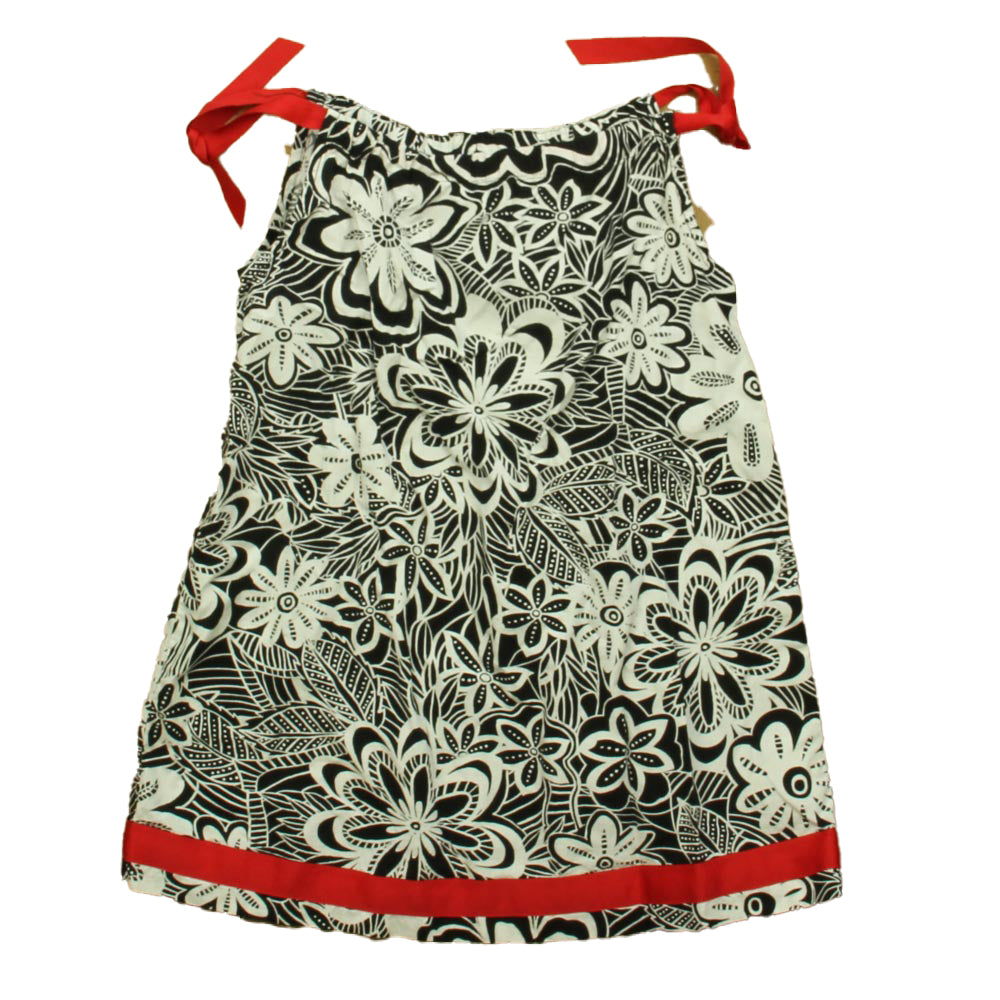 Hanna Andersson Girls Black | White | Red Dress Size: 4T Black | White | Red