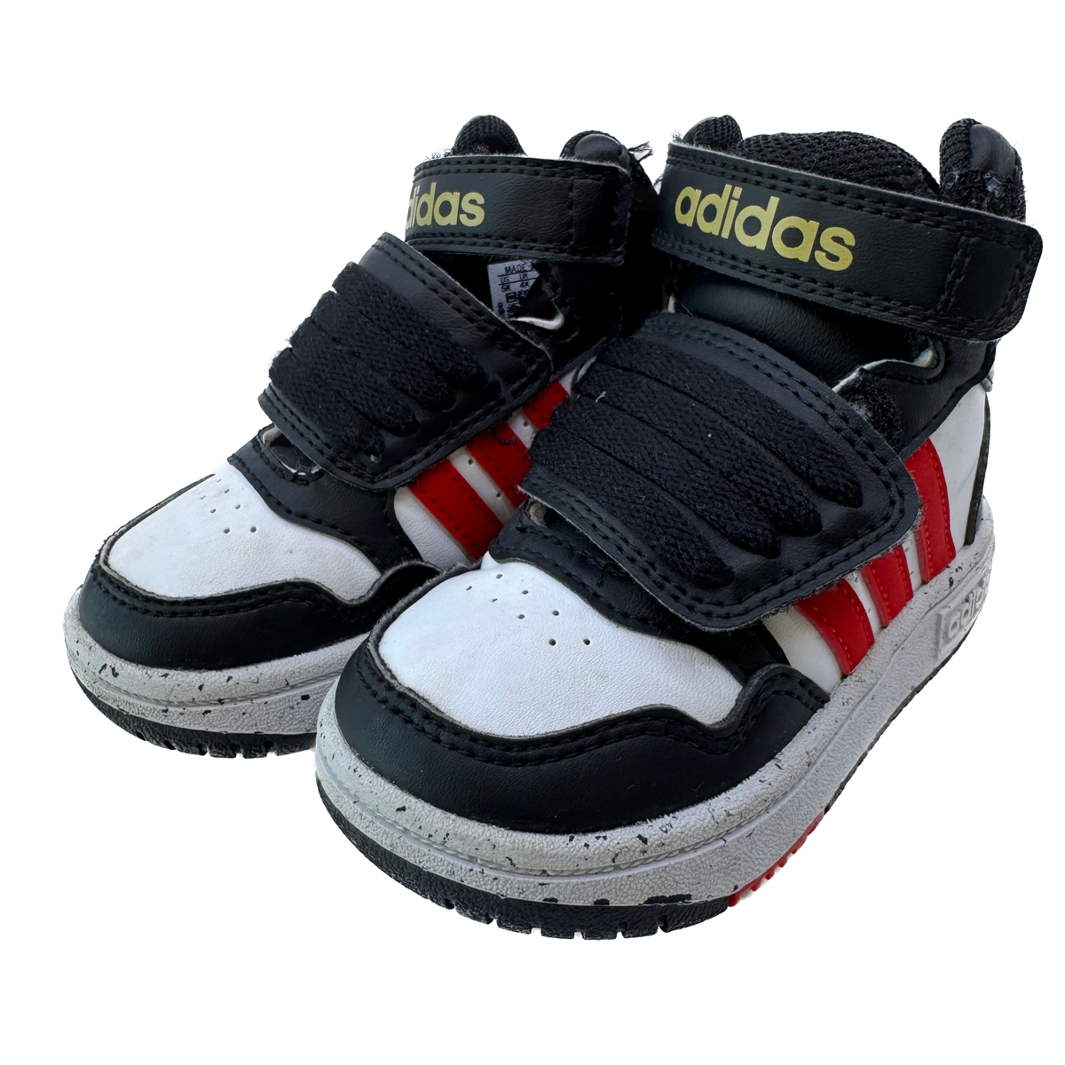 Adidas Boys Black | White | Red Sneakers Size: 5 Toddler Black | White | Red