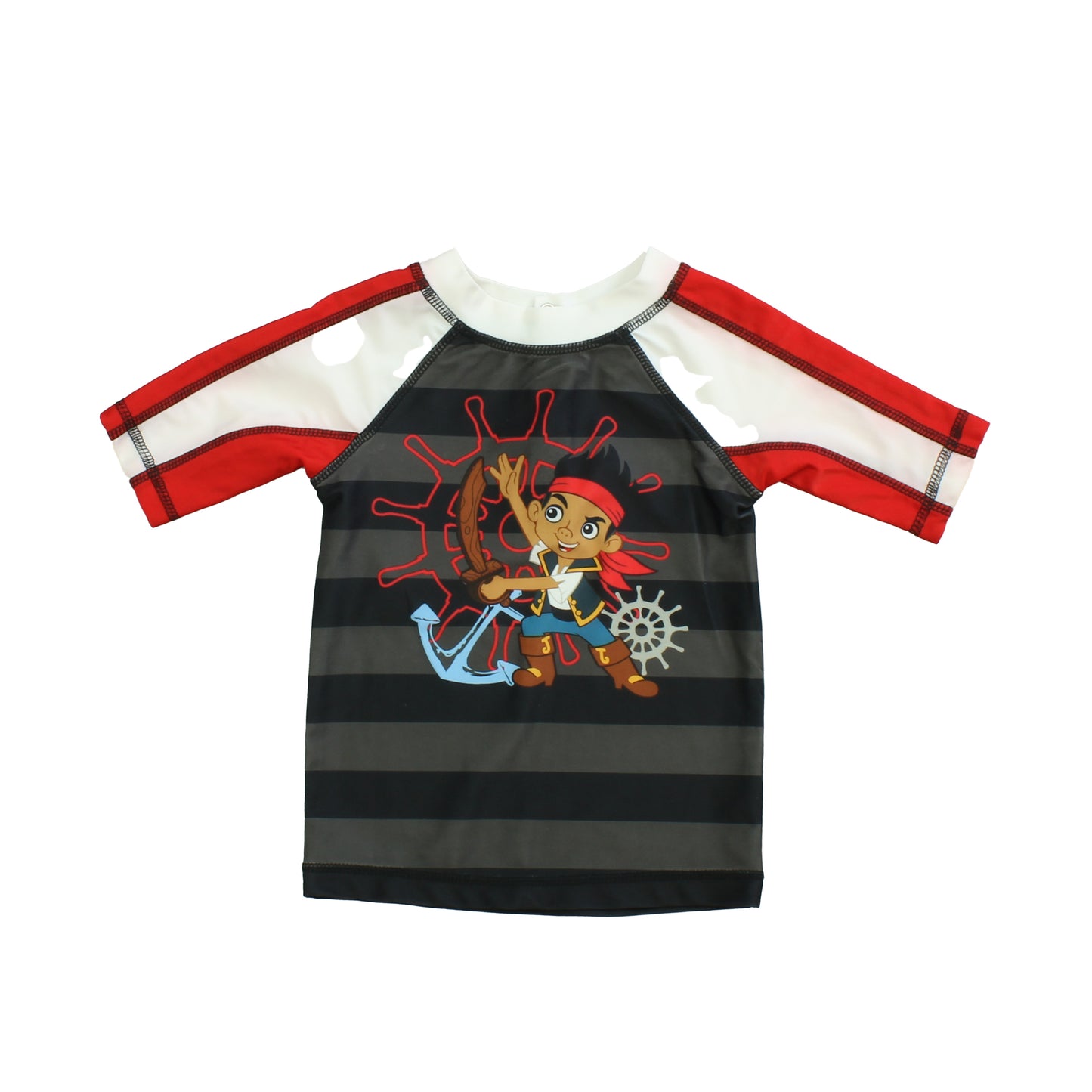 Disney "Jake and the Neverland Pirates" Boys Black | White | Red Rashguard Size: 18-24 Months Black | White | Red