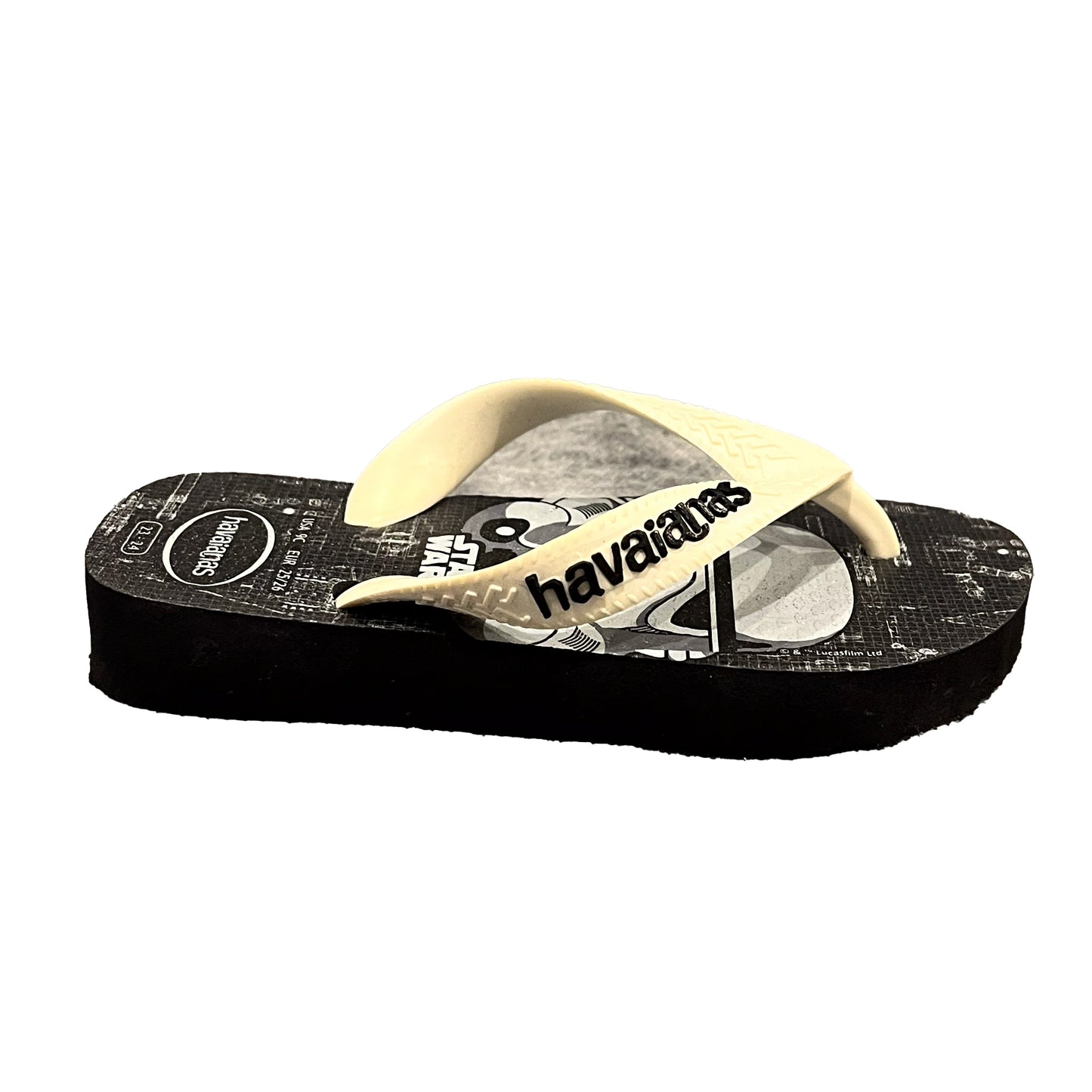 Havaianas Boys Black | White Star Wars Flip Flops Size: 9 Toddler Black | White Star Wars