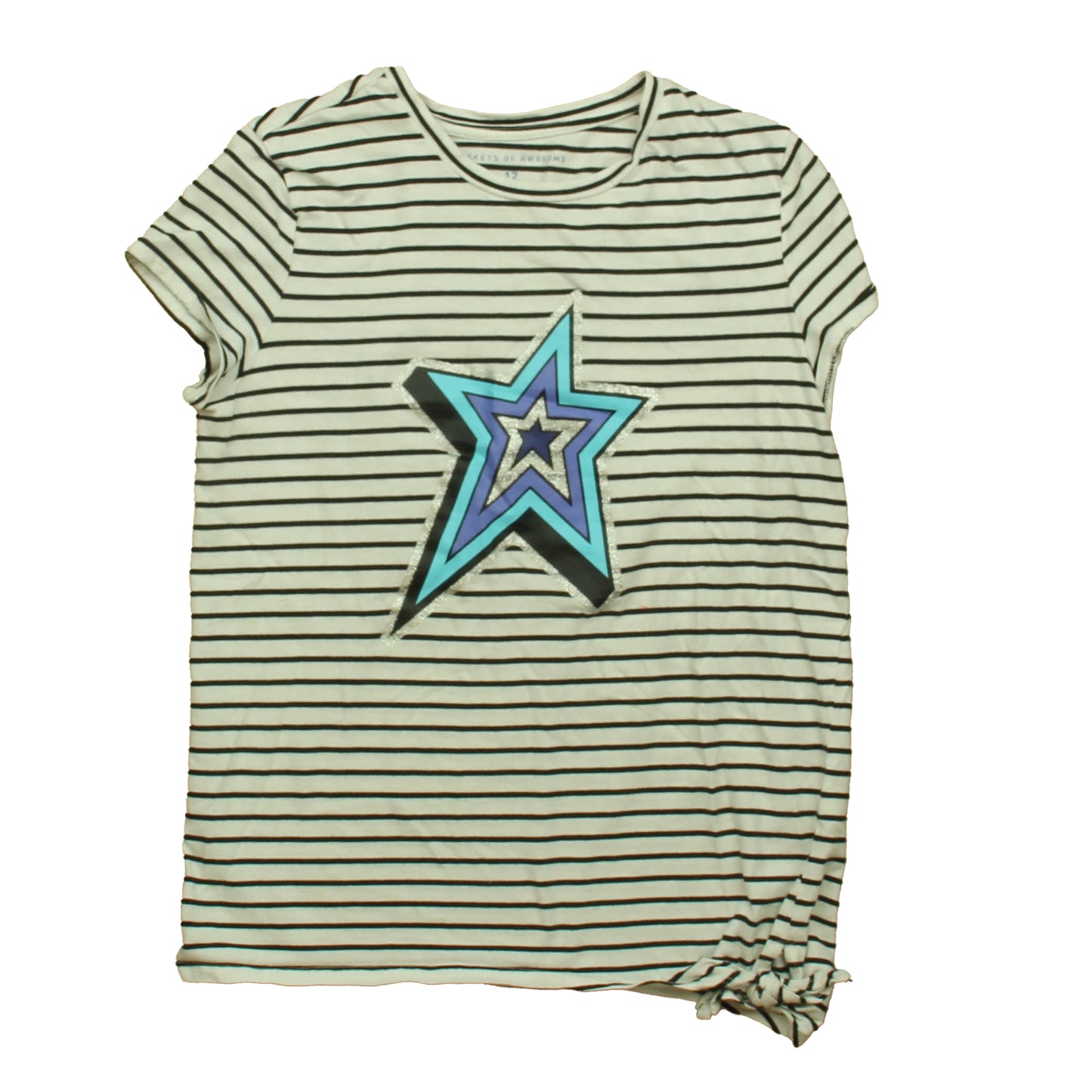 Rockets Of Awesome Girls Black | White Star T-Shirt Size: 12 Years Black | White Star