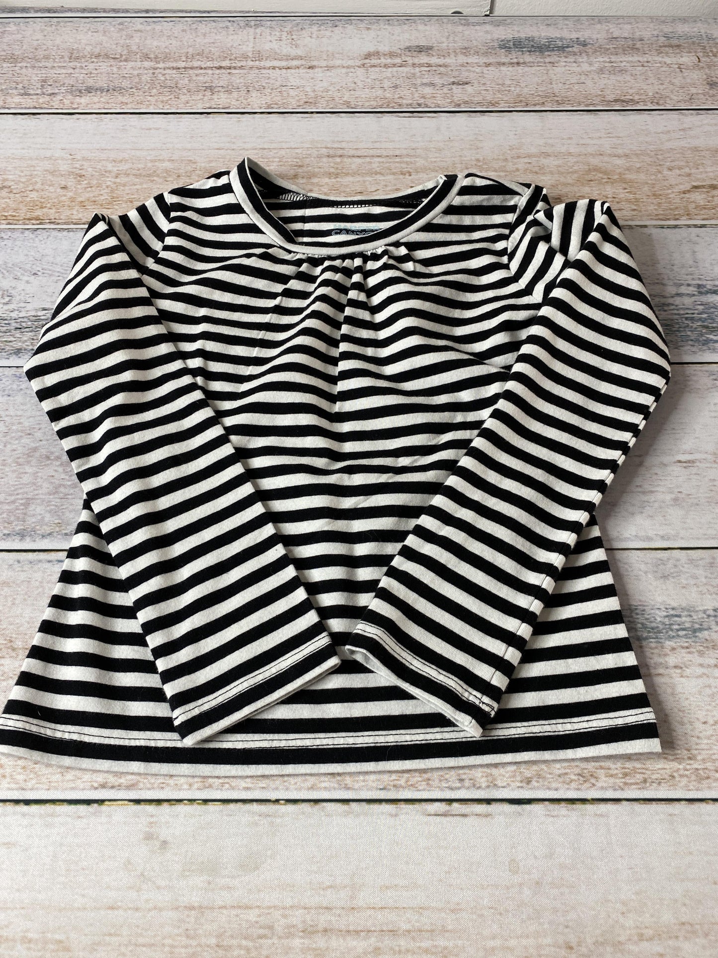 Harper Canyon Girls Black | White | Stripe Long Sleeve Shirt Size: 4T Black | White | Stripe