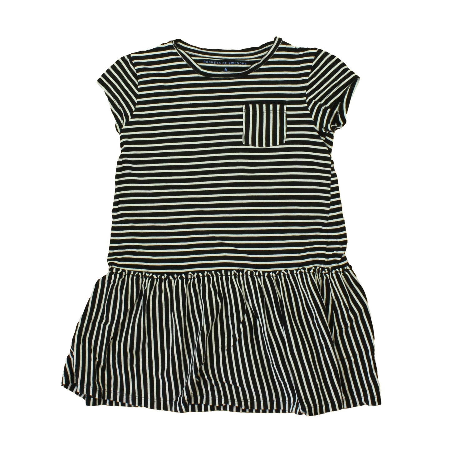 Rockets Of Awesome Girls Black | White | Stripes Dress Size: 6 Years Black | White | Stripes