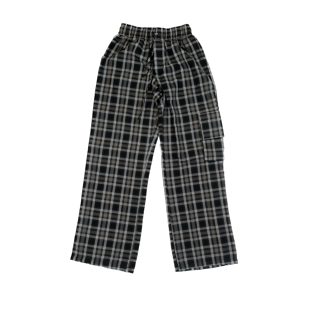Forever 21 Girls Black | White | Yellow Plaid Pants Size: Small Black | White | Yellow Plaid