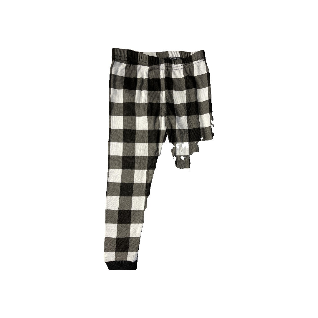 Leveret Boys Black | White Pajamas Size: 2T Black | White