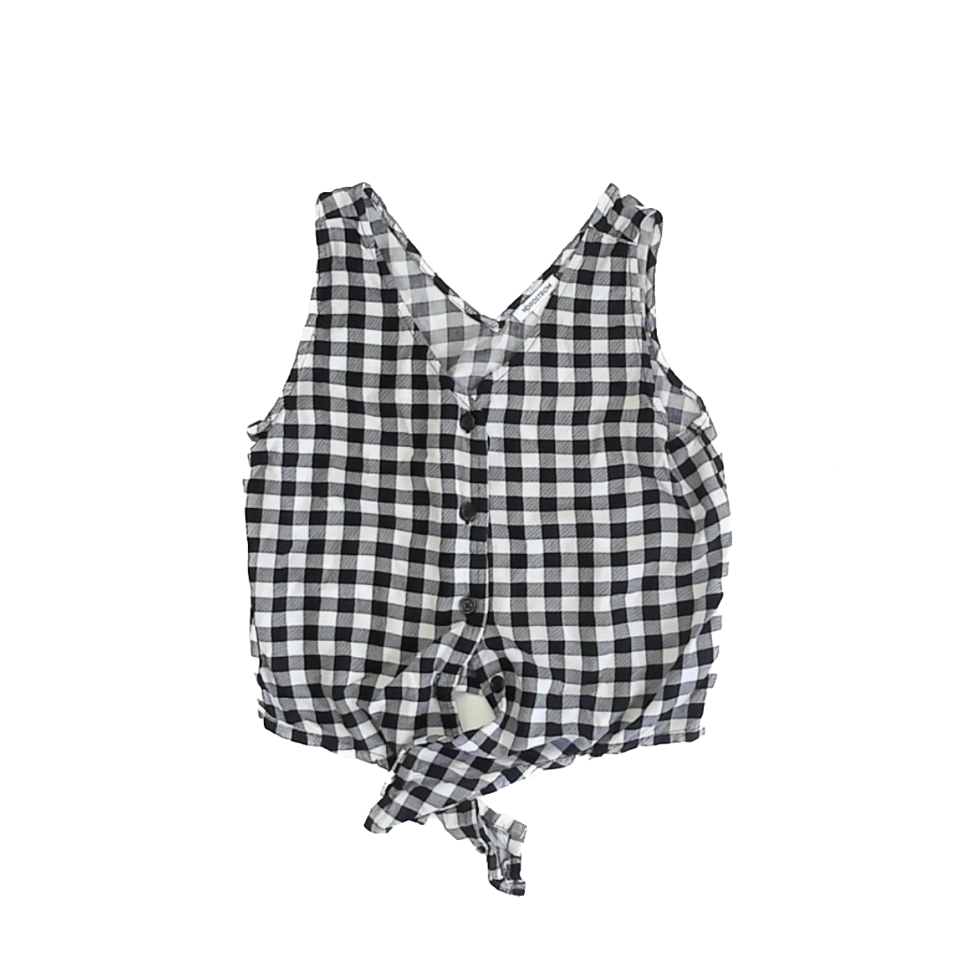 Nordstrom Girls Black | White Tank Top Size: 8-10 Years Black | White