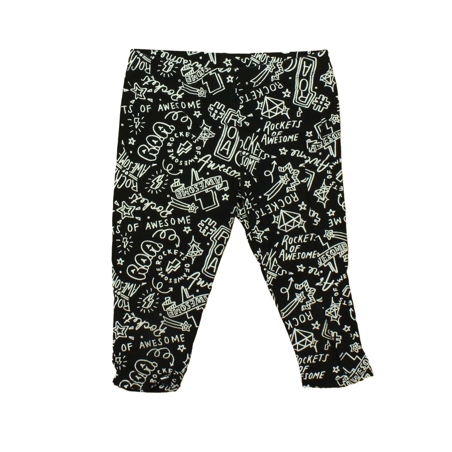 Rockets Of Awesome Girls Black | White Leggings Size: 6 Years Black | White