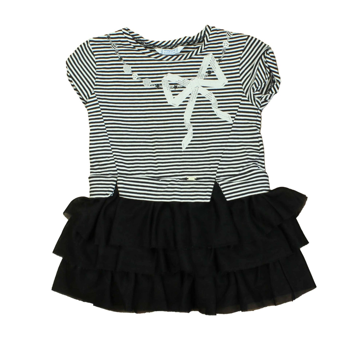 Mayoral Girls Black | White Dress Size: 2T Black | White