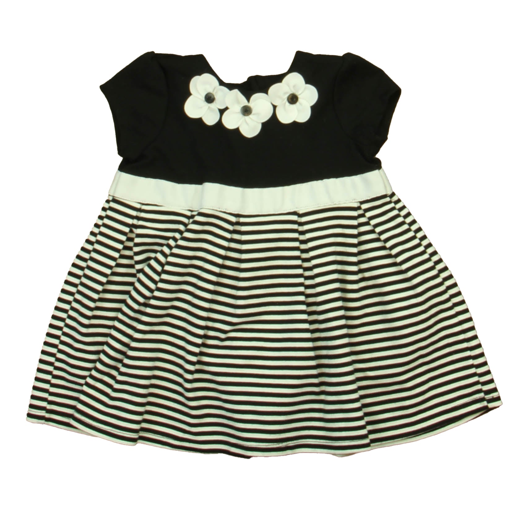 Little Me Girls Black | White Dress Size: 18 Months Black | White