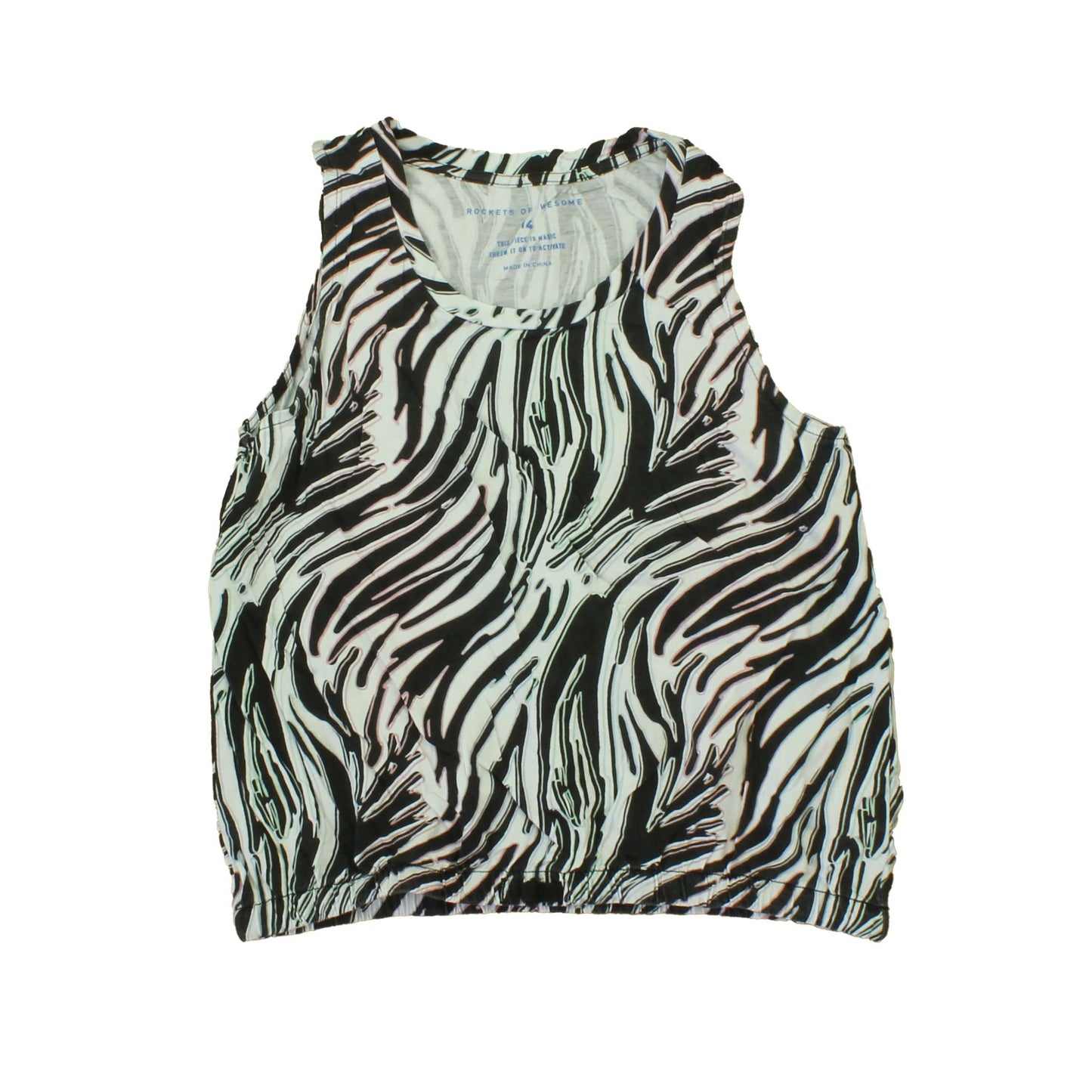 Rockets Of Awesome Girls Black | White Tank Top Size: Big Girl Black | White