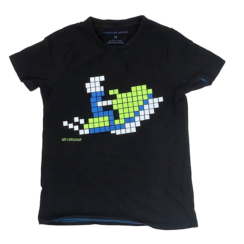 Rockets Of Awesome Boys Black T-Shirt Size: 10 Years Black