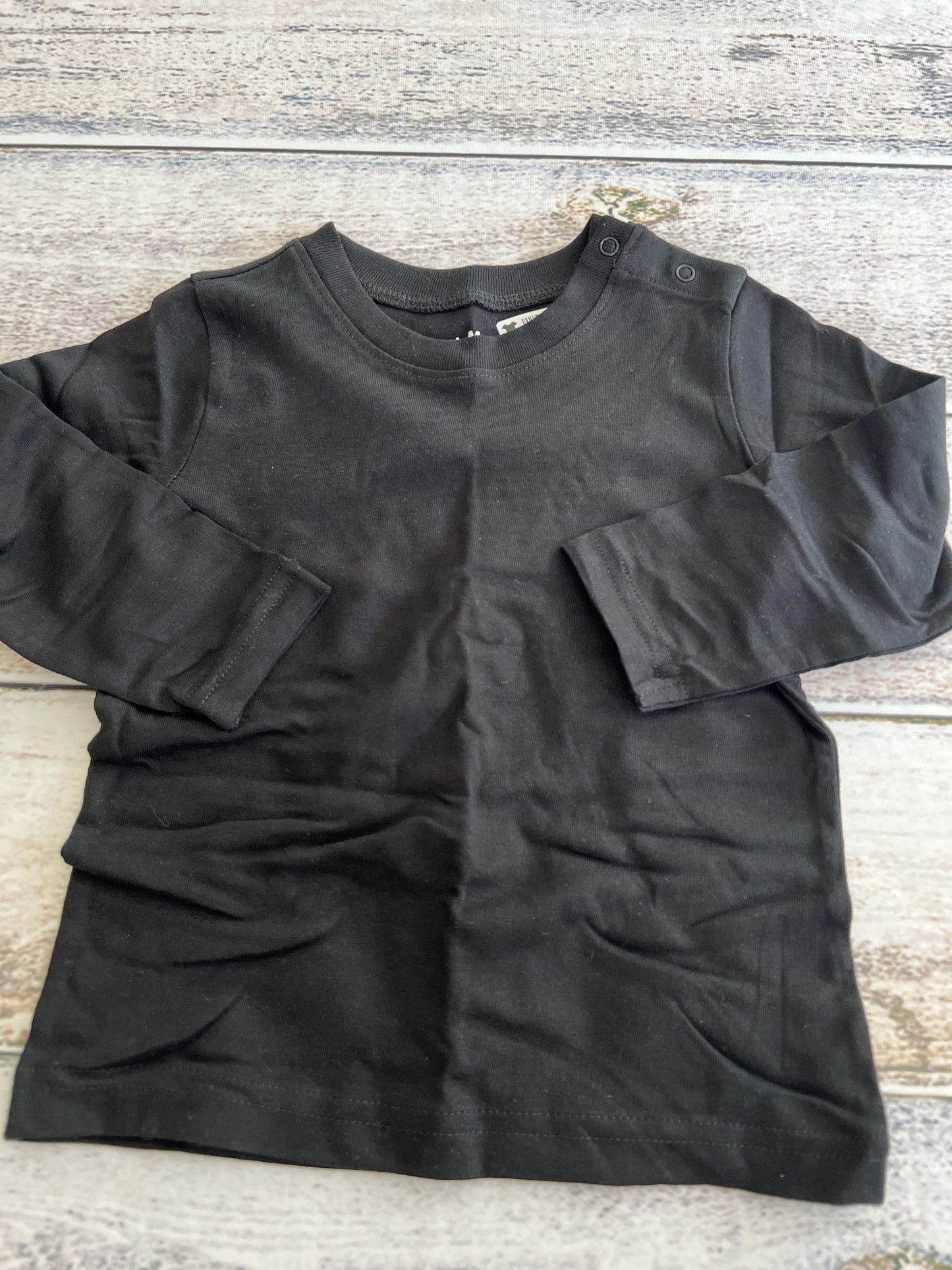 Primary Boys Black Long Sleeve Shirt Size: 12-18 months Black