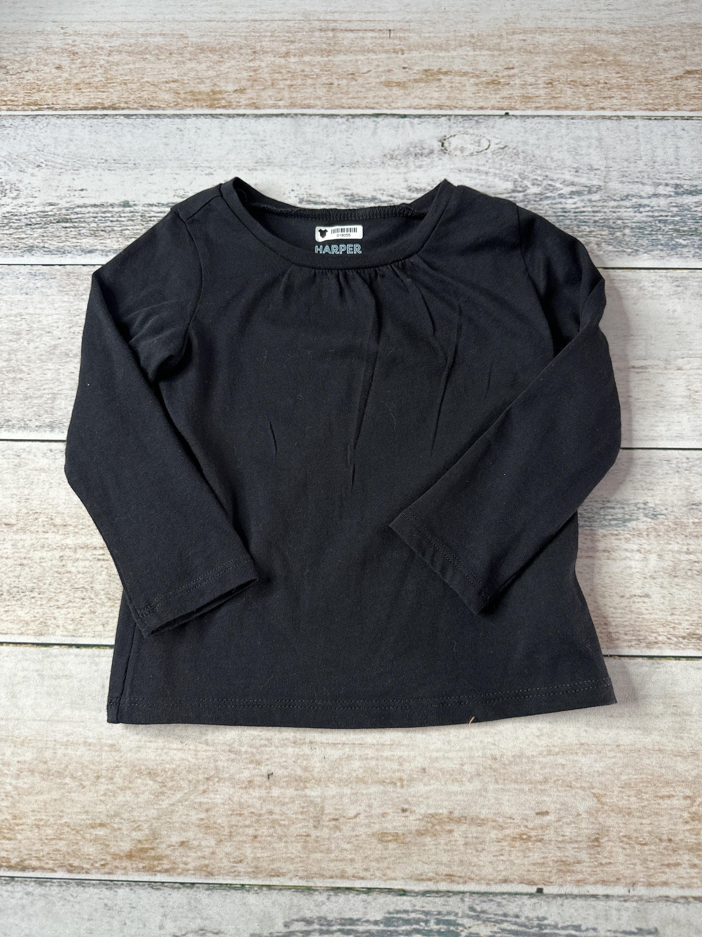 Harper Canyon Girls Black Long Sleeve Shirt Size: 18 months Black