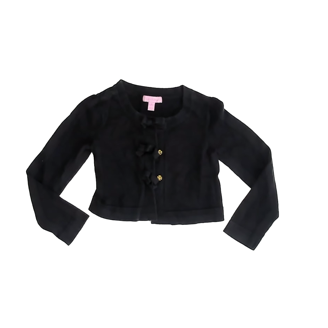 Lilly Pulitzer Girls Black Cardigan Size: 6-7 Years Black