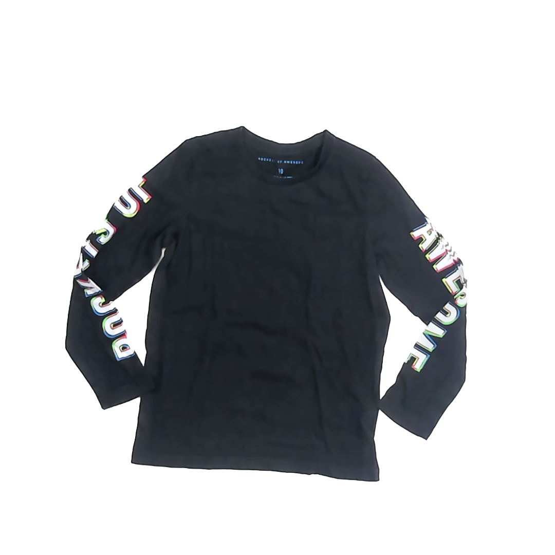 Rockets Of Awesome Boys Black Long Sleeve T-Shirt Size: 10 Years Black