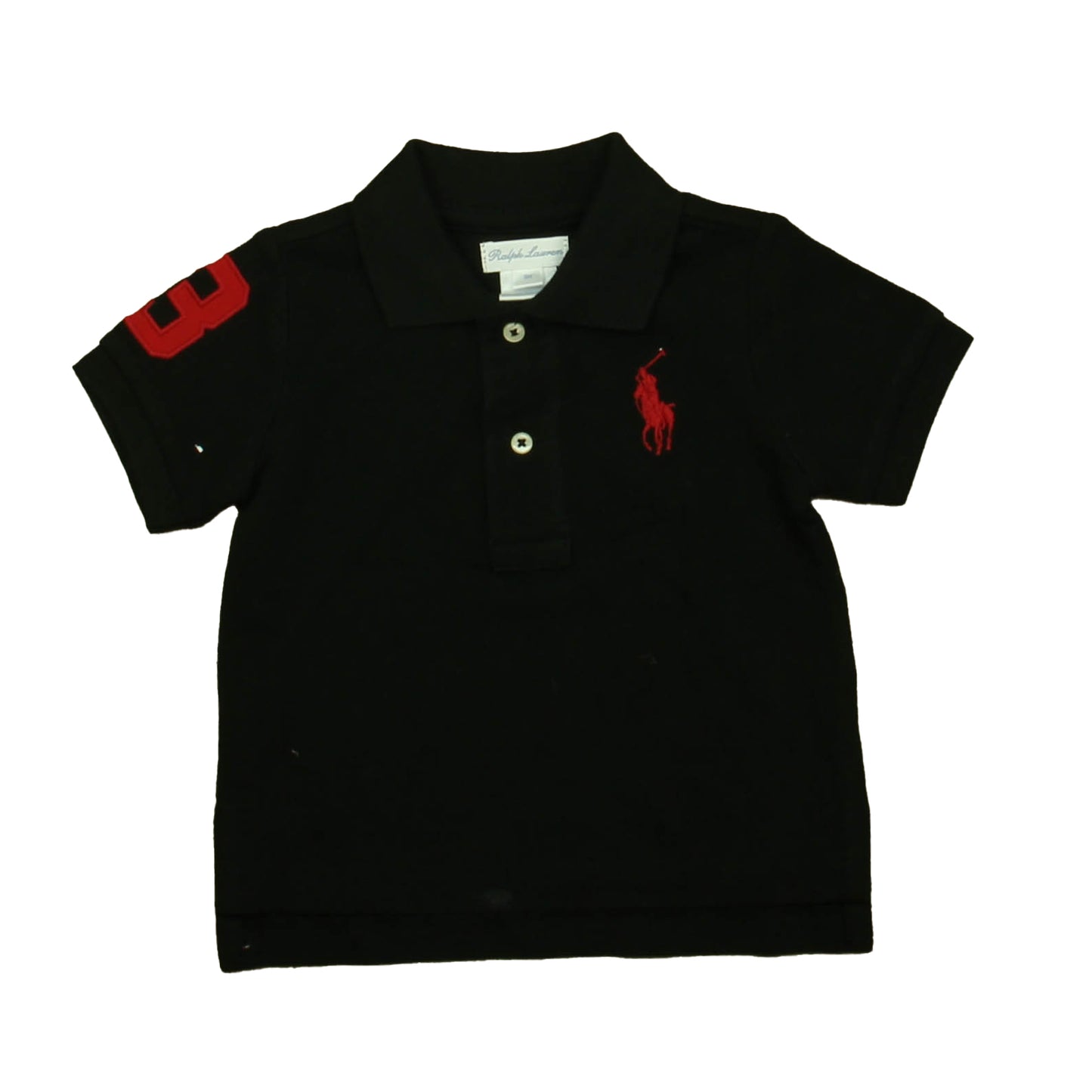 Ralph Lauren Boys Black Polo Shirt Size: 9 Months