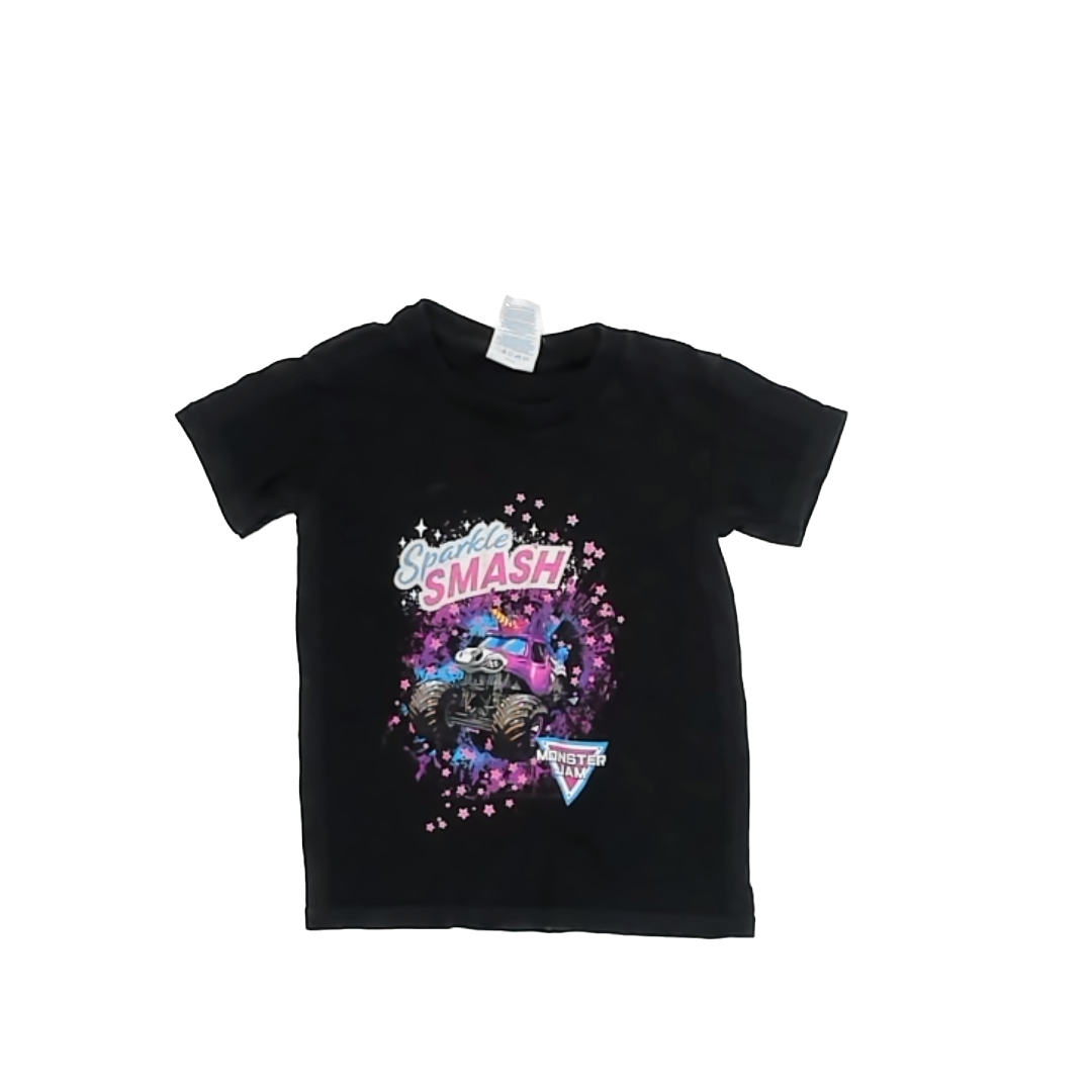 Monster Jam Girls Black T-Shirt Size: Youth XS Black