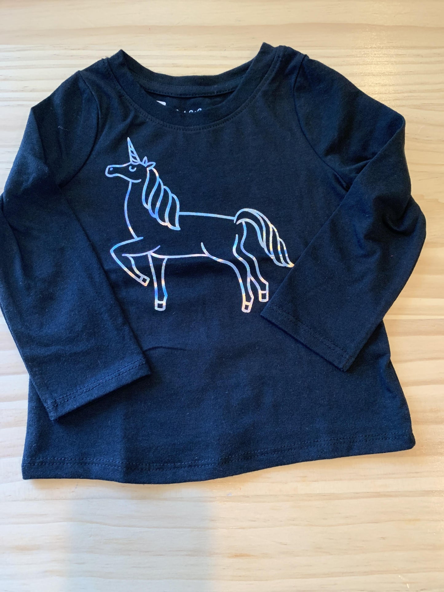 Cat & Jack Girls Black Long Sleeve T-Shirt Size: 18 months Black