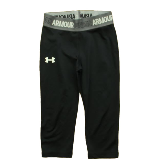 Under Armour Girls Black Athletic Pants Size: 7-8 Years Black