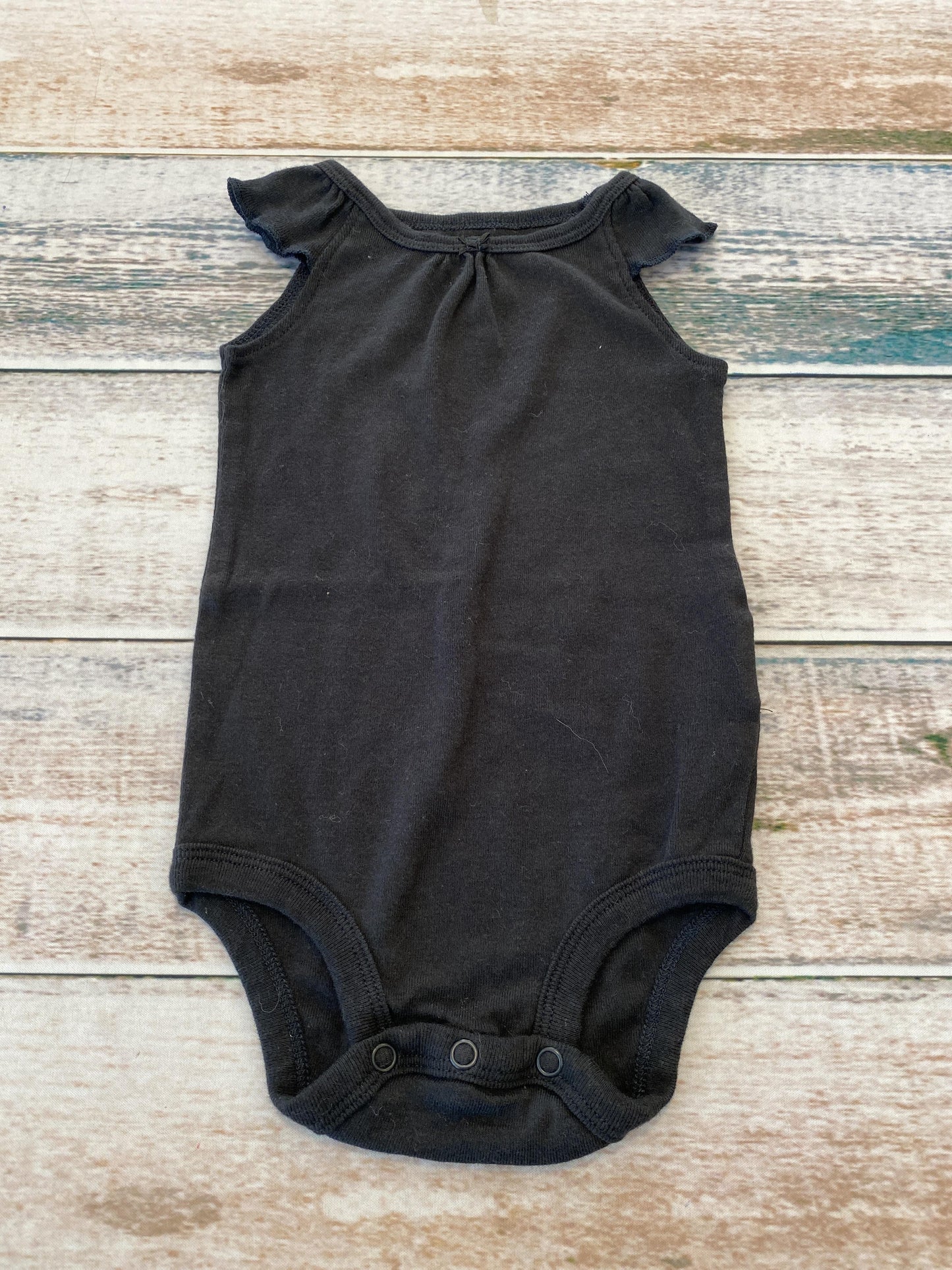 Carters Girls Black Onesie Size: 6-9 months Black