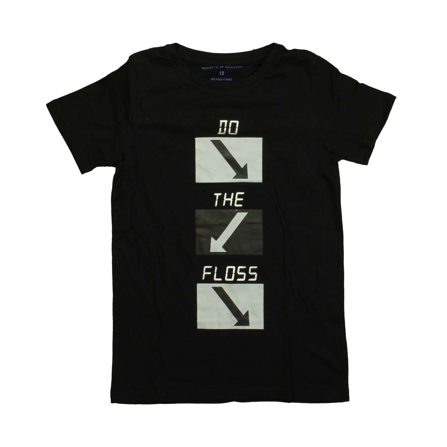 Rockets Of Awesome Boys Black T-Shirt Size: 12 Years Black