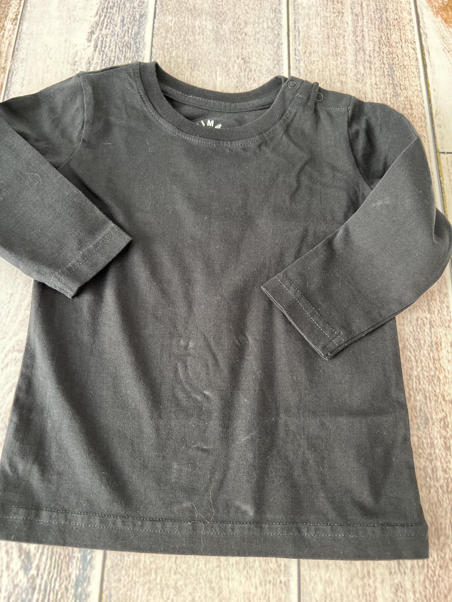 Primary Unisex Black Long Sleeve Shirt Size: 12-18 months Black