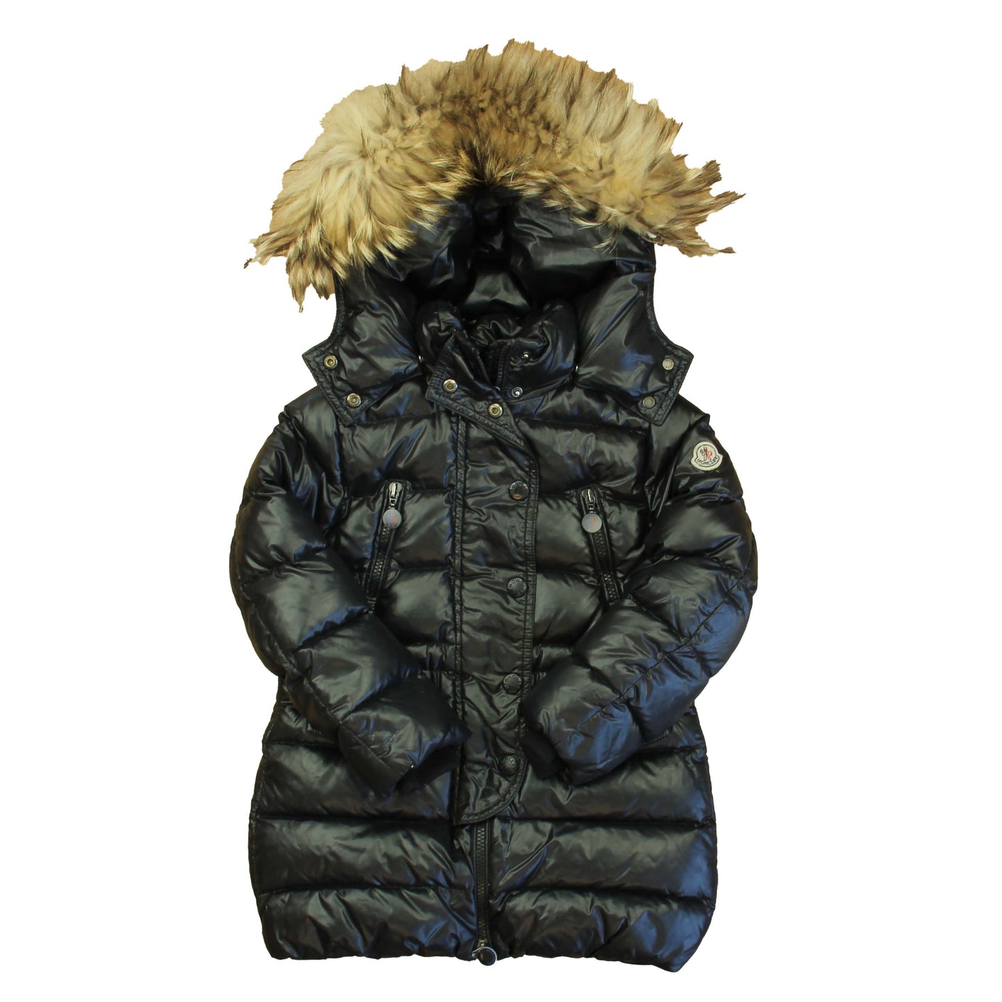 Moncler Girls Black Winter Coat Size: 6 Years
