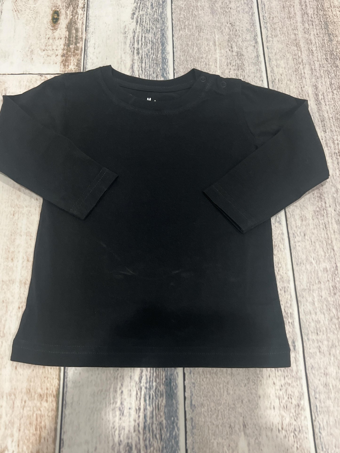 Primary Boys Black Long Sleeve Shirt Size: 12-18 months Black