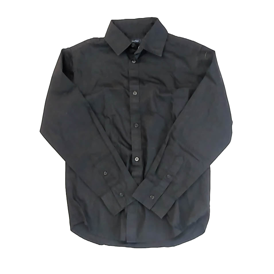 Nautica Boys Black Button Down Long Sleeve Size: 10 Years Black
