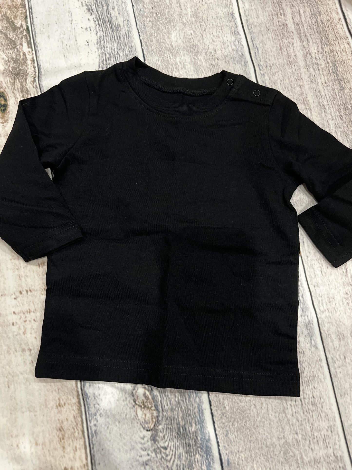 Primary Unisex Black Long Sleeve Shirt Size: 6-12 months Black