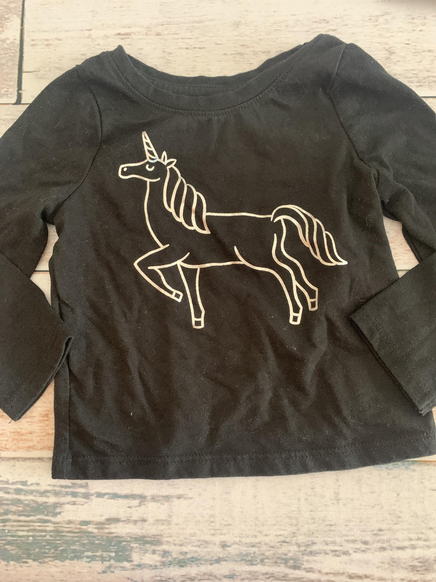Cat & Jack Girls Black Long Sleeve T-Shirt Size: 12M Black