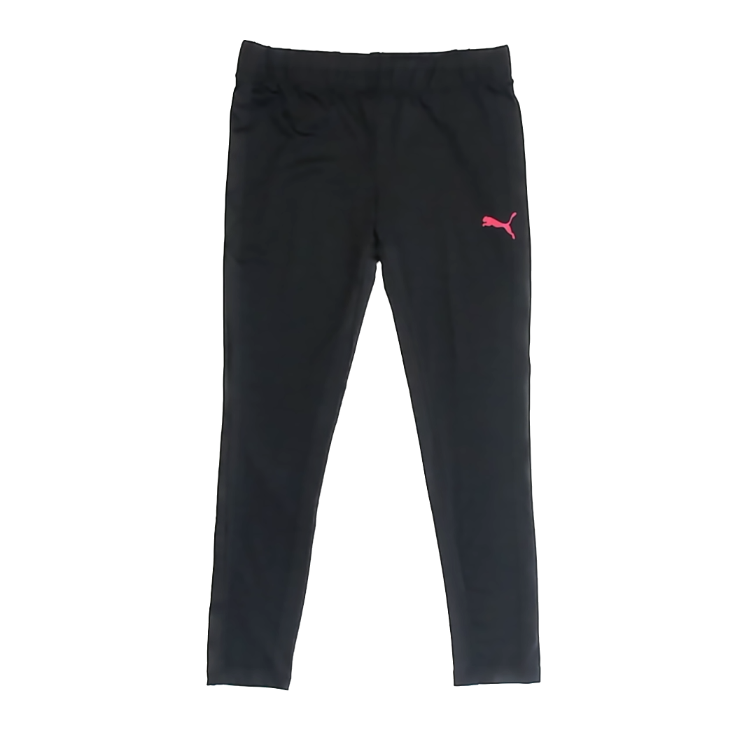 Puma Girls Black Athletic Pants Size: 8-10 Years Black