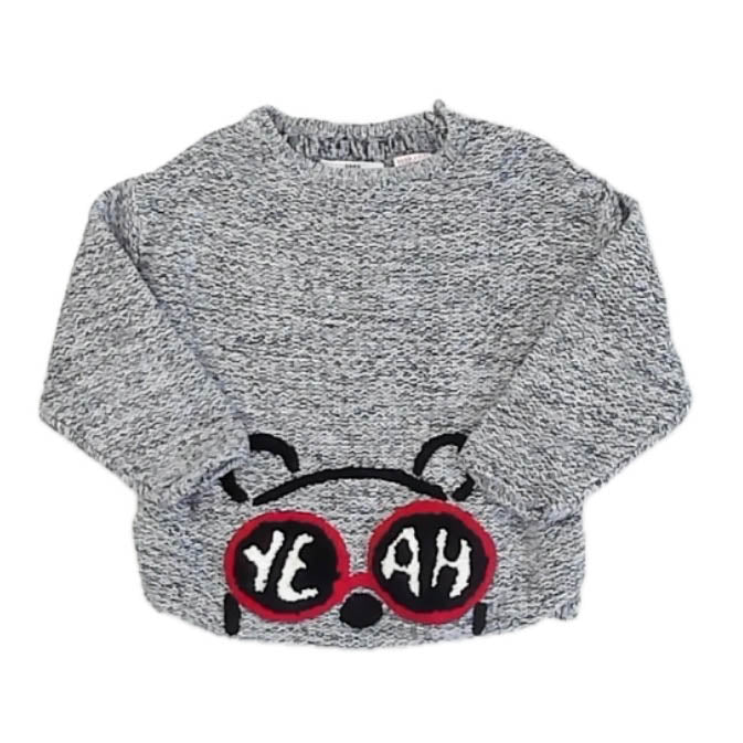 Zara Boys Blue Bear Sweater Size: 12-18 Months Blue Bear