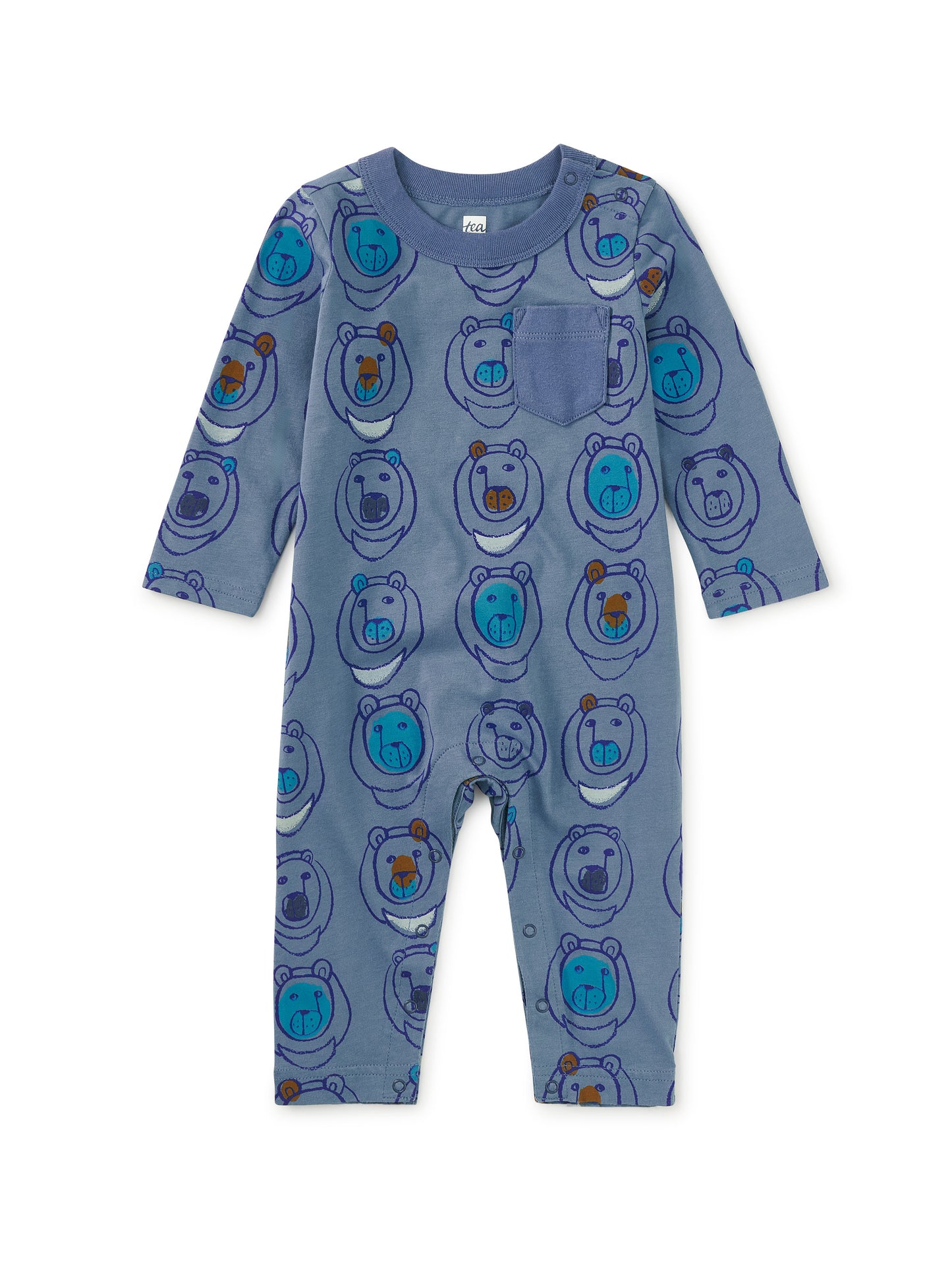 Tea Collection Boys Blue Bear Long Sleeve Outfit Size: 6-9 Months Blue Bear