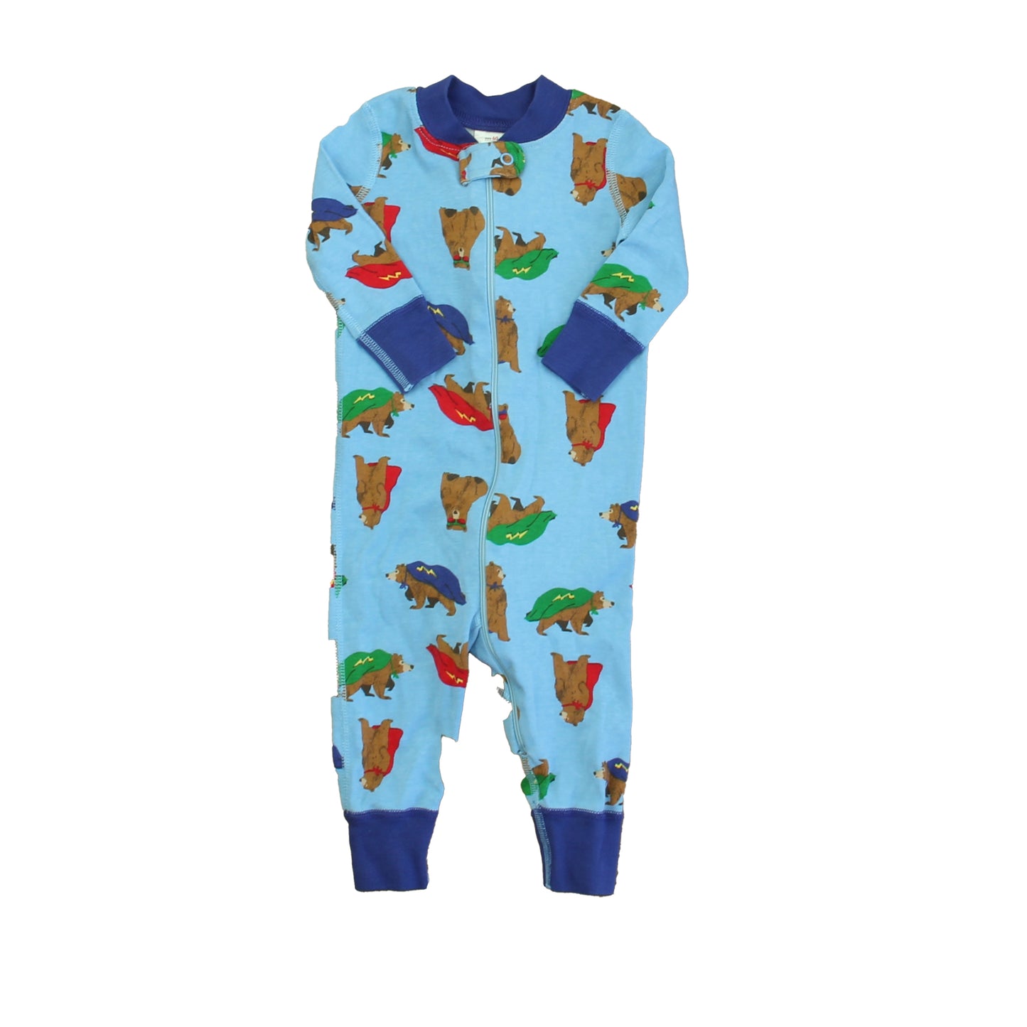 Hanna Andersson Boys Blue Bears 1-piece Non-footed Pajamas Size: 6-9 Months